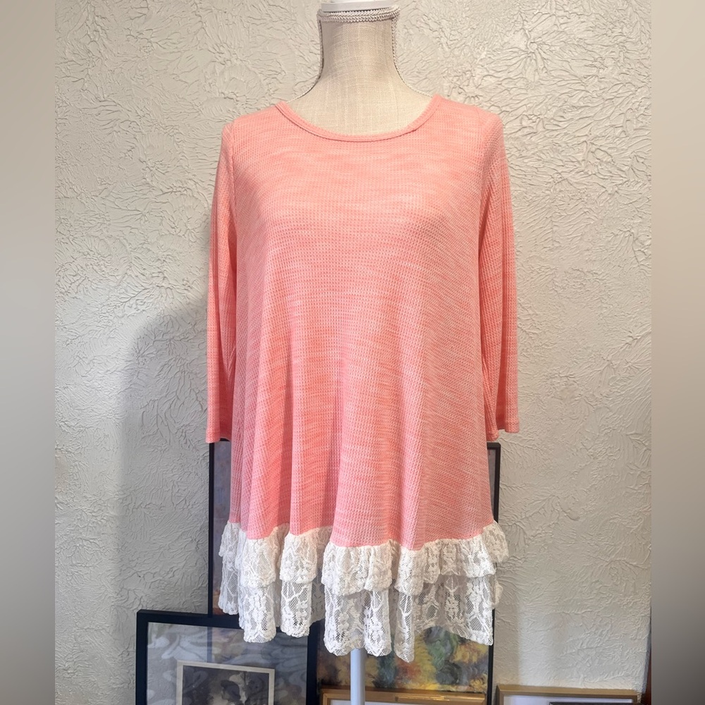 Peach Love California Coral Knit Tunic